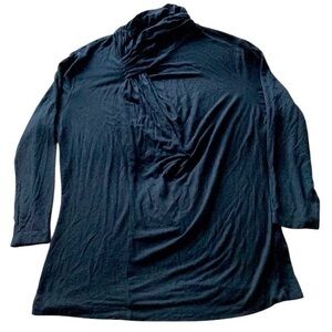 Cable & Gauge Black Drape Neck Top Size MP